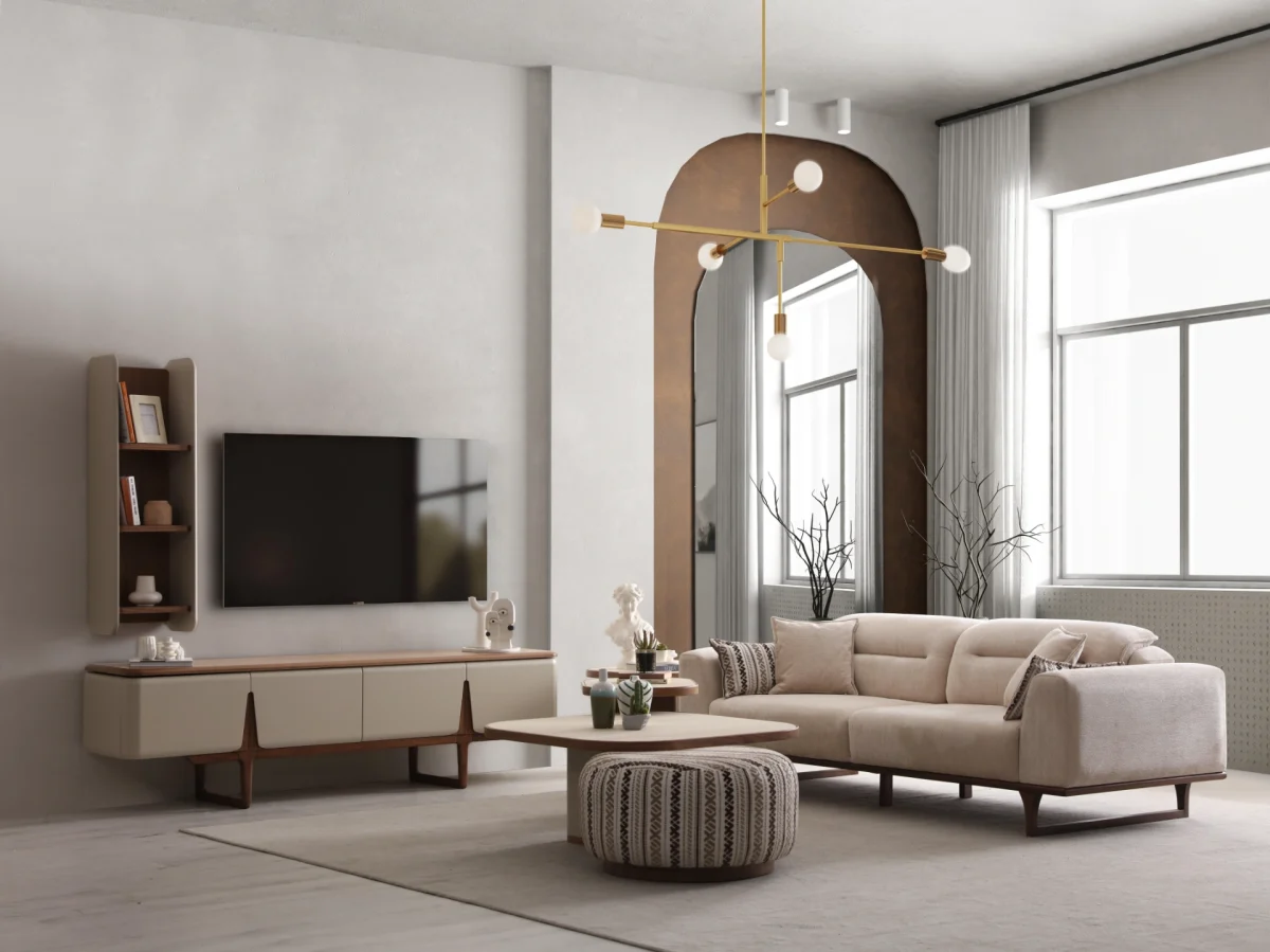 Elevate your living space with the Noa Sofa Set, a masterpiece of contemporary furniture design that balances bold aesthetics with cloud-like comfort.