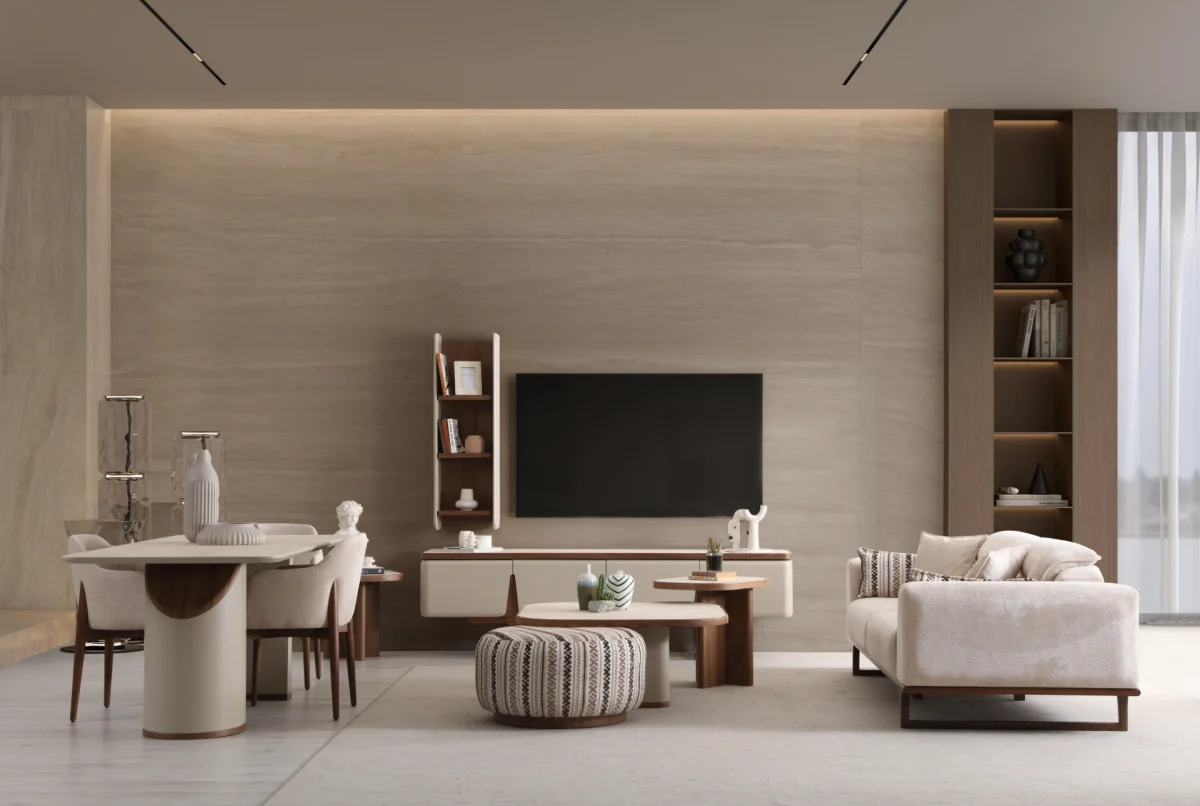 Elevate your living space with the Noa Sofa Set, a masterpiece of contemporary furniture design that balances bold aesthetics with cloud-like comfort.