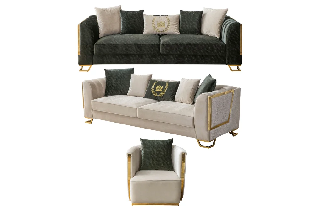 Sicilya Sofa Set 3-3-1 - SofaTurkey -2 Sicilya Sofa Set - Image 1