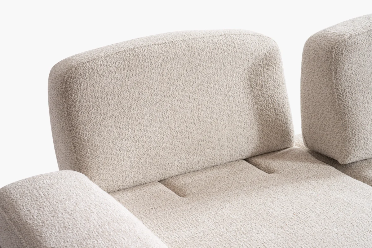 Troyas modern sofa set featuring a curved silhouette and rich textured fabric in terracotta and ivory cream, styled for a luxury contemporary living room – SofaTurkey.