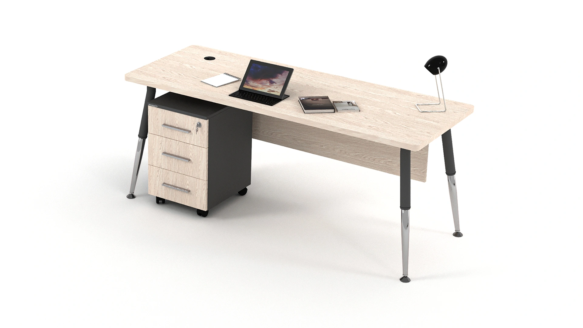 Valor Single Workstation With Shelves Valor Single Workstation With Shelves - Image 1