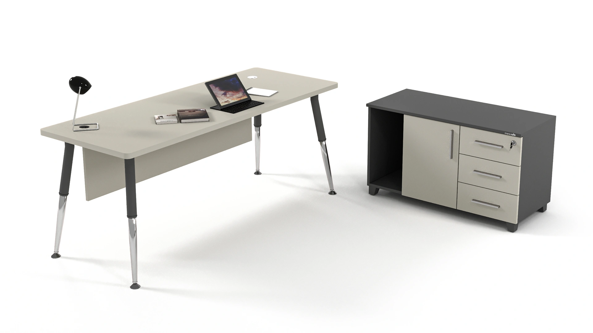 Valor Single Desk With Separate Shelves Valor Single Desk With Separate Shelves - Image 1