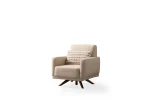 The Vento Armchair is designed to be the perfect relaxation corner in your home. Combining architectural precision with inviting softness, this armchair features a unique base that offers both functionality and superior aesthetics. The textured, premium upholstery has been carefully selected to provide a warm and tactile experience while maintaining the durability needed for daily use.