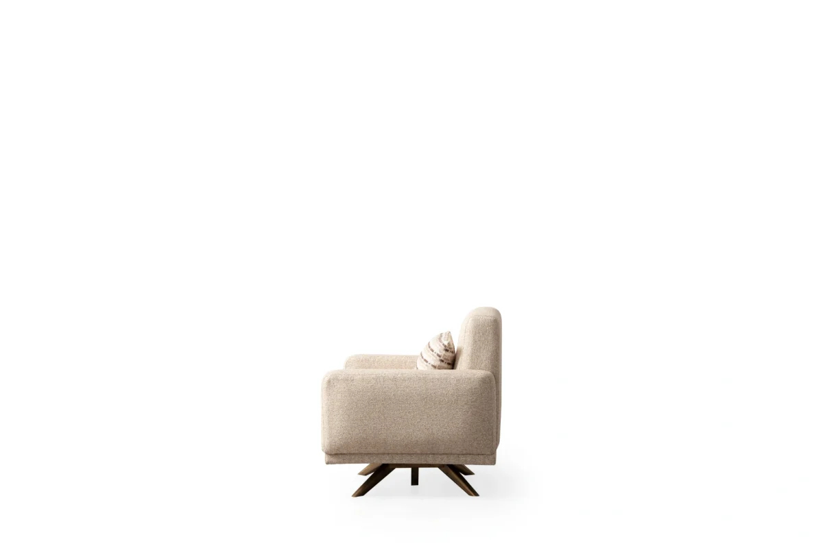 The Vento Armchair is designed to be the perfect relaxation corner in your home. Combining architectural precision with inviting softness, this armchair features a unique base that offers both functionality and superior aesthetics. The textured, premium upholstery has been carefully selected to provide a warm and tactile experience while maintaining the durability needed for daily use.