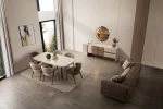 Experience the perfect blend of minimalist aesthetics and superior comfort. The Vento Sofa Set is designed for stylish European homes and is crafted from highly durable, premium textured fabric.