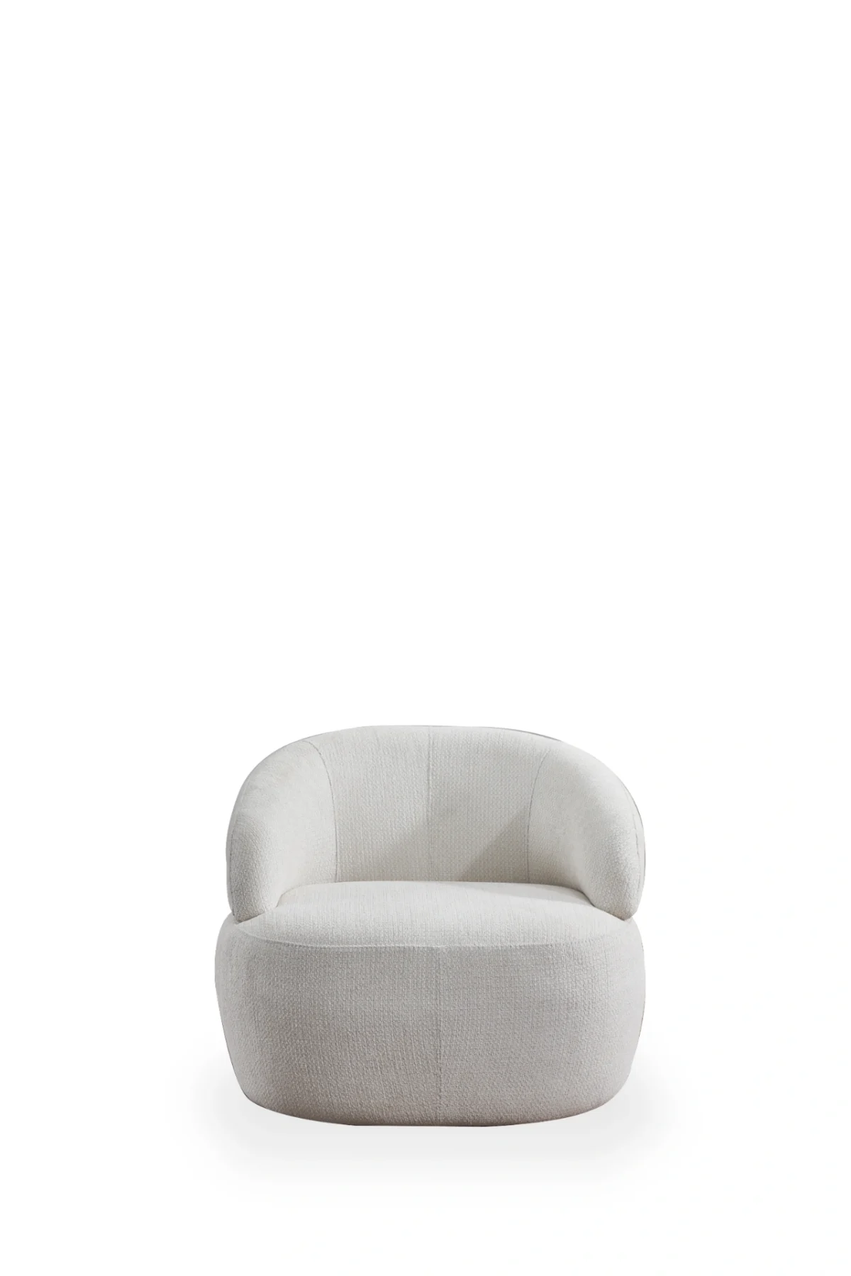 The Vogue Armchair is a masterpiece of organic design. Its soft fabric offers cocoon-like comfort, elevating any modern interior.