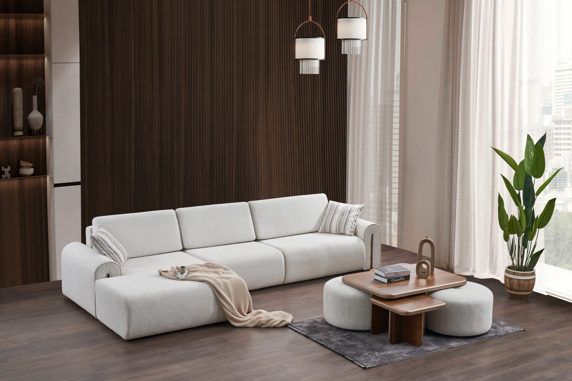 Vogue Corner Sofa Set SofaTurkey turkish furniture modern living room premium sectional designer couch 3 The Vogue Corner Sofa Set defines modern luxury with its soft fabric and sophisticated modular design. It's the perfect blend of comfort and high-end aesthetics for your home.