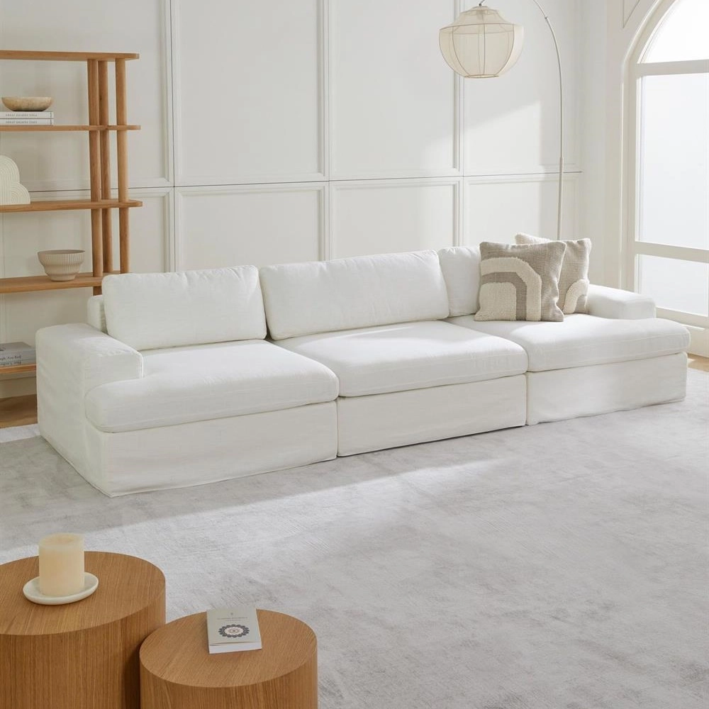 siesta-modular-sofa-3-modules-off-white-linen-feather- Siesta Modular Sofa - 3 Modules - Image 1