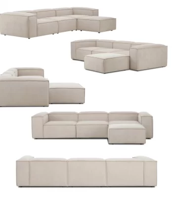soft 4 module beige linen fabric 9