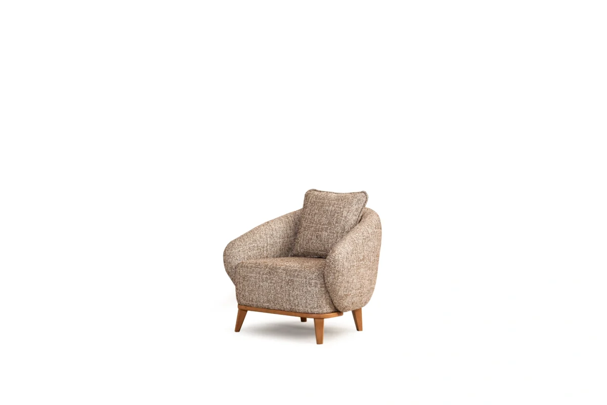 The Aero Armchair combines sculptural aesthetics with profound comfort. With its unique curved silhouette and natural legs, it's the perfect complement to any modern European home.