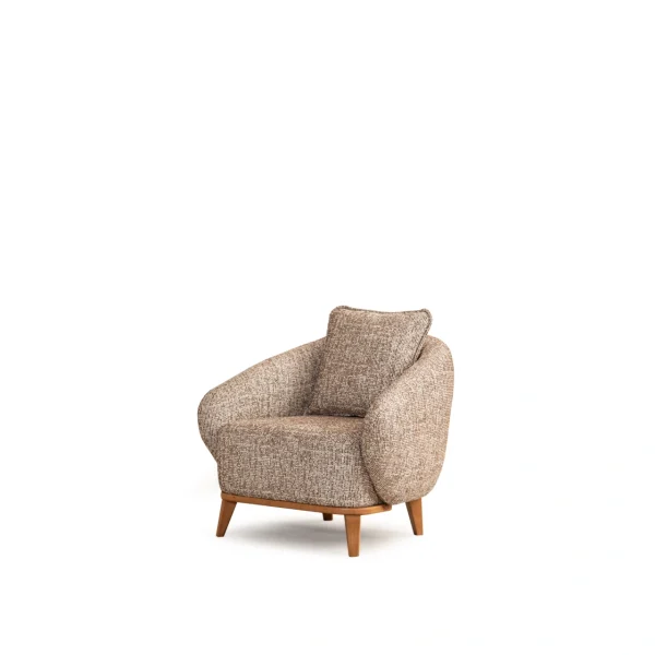 The Aero Armchair combines sculptural aesthetics with profound comfort. With its unique curved silhouette and natural legs, it's the perfect complement to any modern European home.