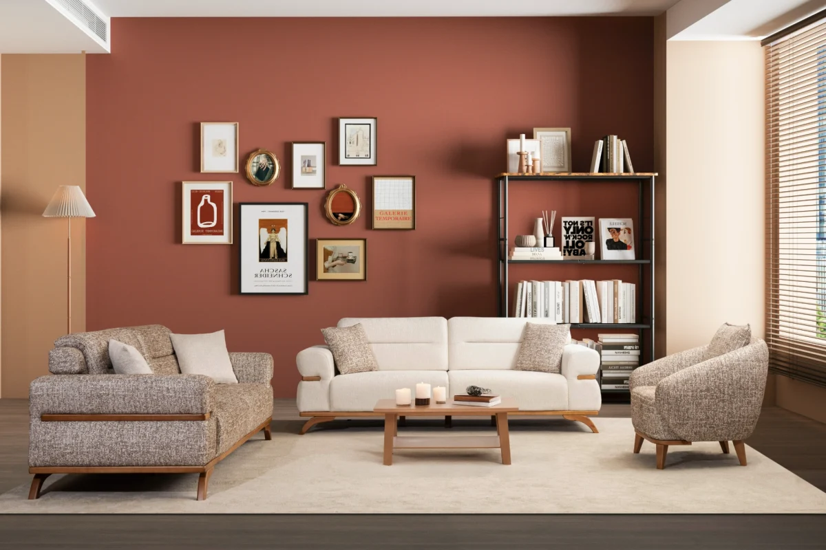 The Aero Sofa Set adds modern elegance and superior comfort to your living room. Featuring high-density foam and durable upholstery, this set is designed for the European lifestyle.