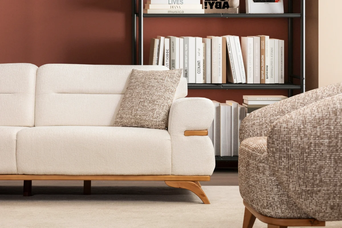 The Aero Sofa Set adds modern elegance and superior comfort to your living room. Featuring high-density foam and durable upholstery, this set is designed for the European lifestyle.