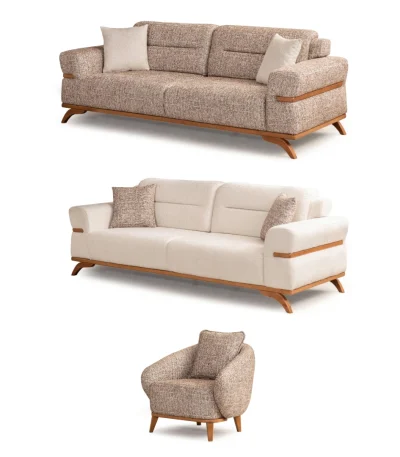 The Aero Sofa Set adds modern elegance and superior comfort to your living room. Featuring high-density foam and durable upholstery, this set is designed for the European lifestyle.