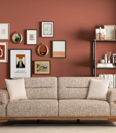 The Aero Sofa is a prime example of modern minimalist design. With its high-quality textured upholstery and frame, it offers unparalleled comfort and style for your living space.