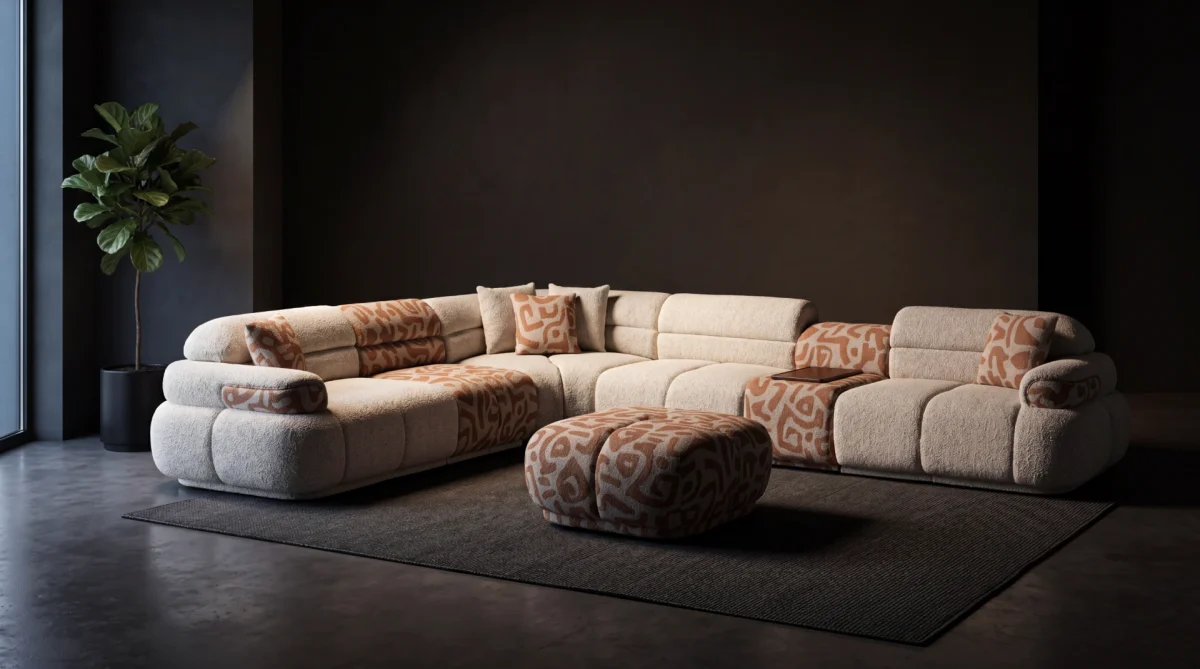 The meeting point of natural tones and unparalleled comfort. Bring a bohemian breeze to your living space with the Aloha Corner Sofa.