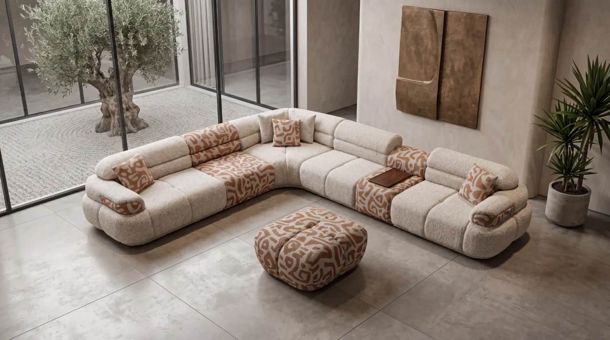 The meeting point of natural tones and unparalleled comfort. Bring a bohemian breeze to your living space with the Aloha Corner Sofa.