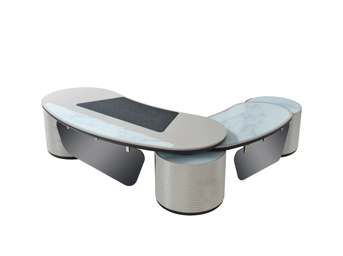 Le bureau Alpha Executive est un chef-d'œuvre du design de bureau moderne. Son plateau spacieux et ses espaces de rangement intégrés lui confèrent une forme élégante et minimaliste, idéale pour les dirigeants d'aujourd'hui.