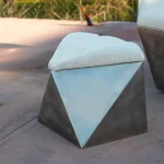 Axis Ottoman - Stainless Steel Stool