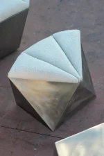 Axis Ottoman - Stainless Steel Stool - Image 2