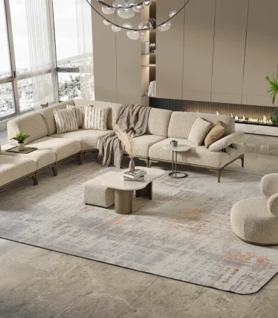 The Bolis Corner Sofa Set redefines the modern living space. With its unique texture and fabric, it offers a sophisticated modular solution for contemporary European homes.