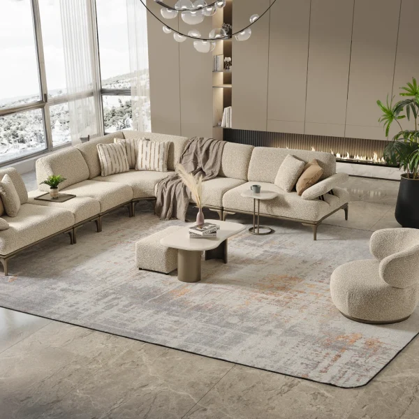The Bolis Corner Sofa Set redefines the modern living space. With its unique texture and fabric, it offers a sophisticated modular solution for contemporary European homes.