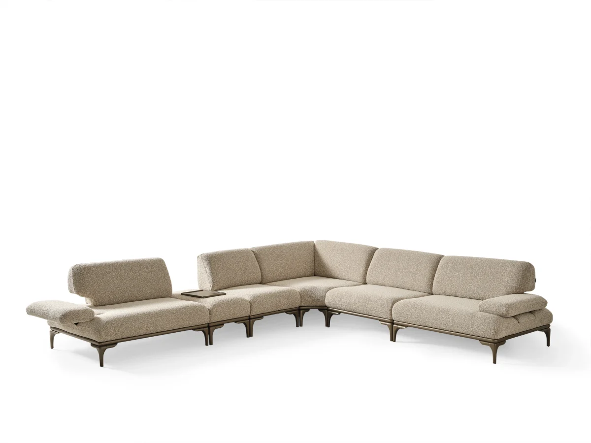 The Bolis Corner Sofa redefines the modern living space. With its unique texture and fabric, it offers a sophisticated modular solution for contemporary European homes.
