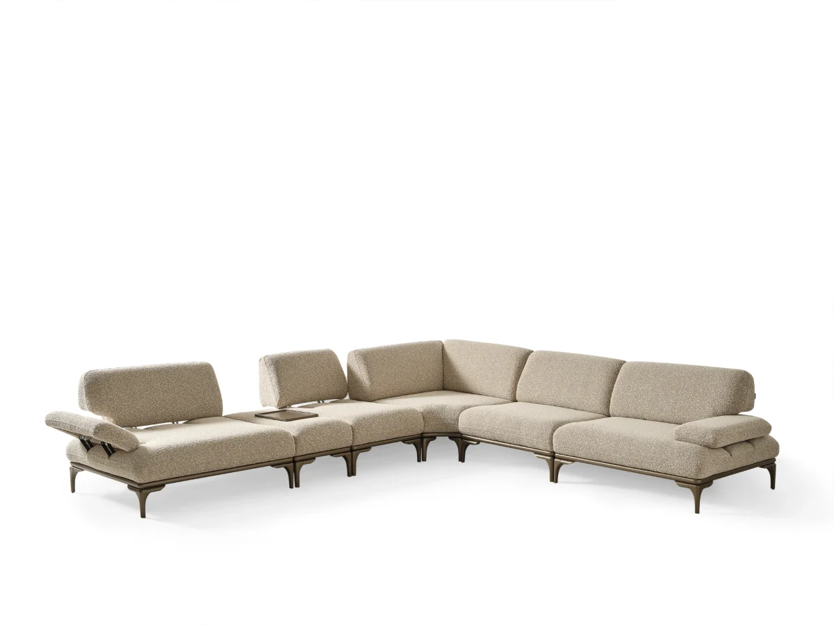 The Bolis Corner Sofa redefines the modern living space. With its unique texture and fabric, it offers a sophisticated modular solution for contemporary European homes.