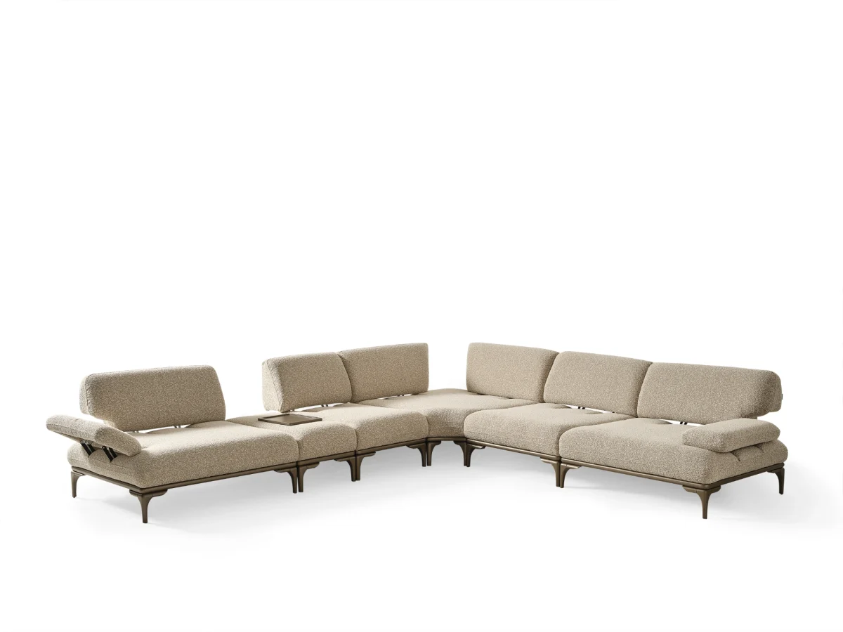 The Bolis Corner Sofa redefines the modern living space. With its unique texture and fabric, it offers a sophisticated modular solution for contemporary European homes.
