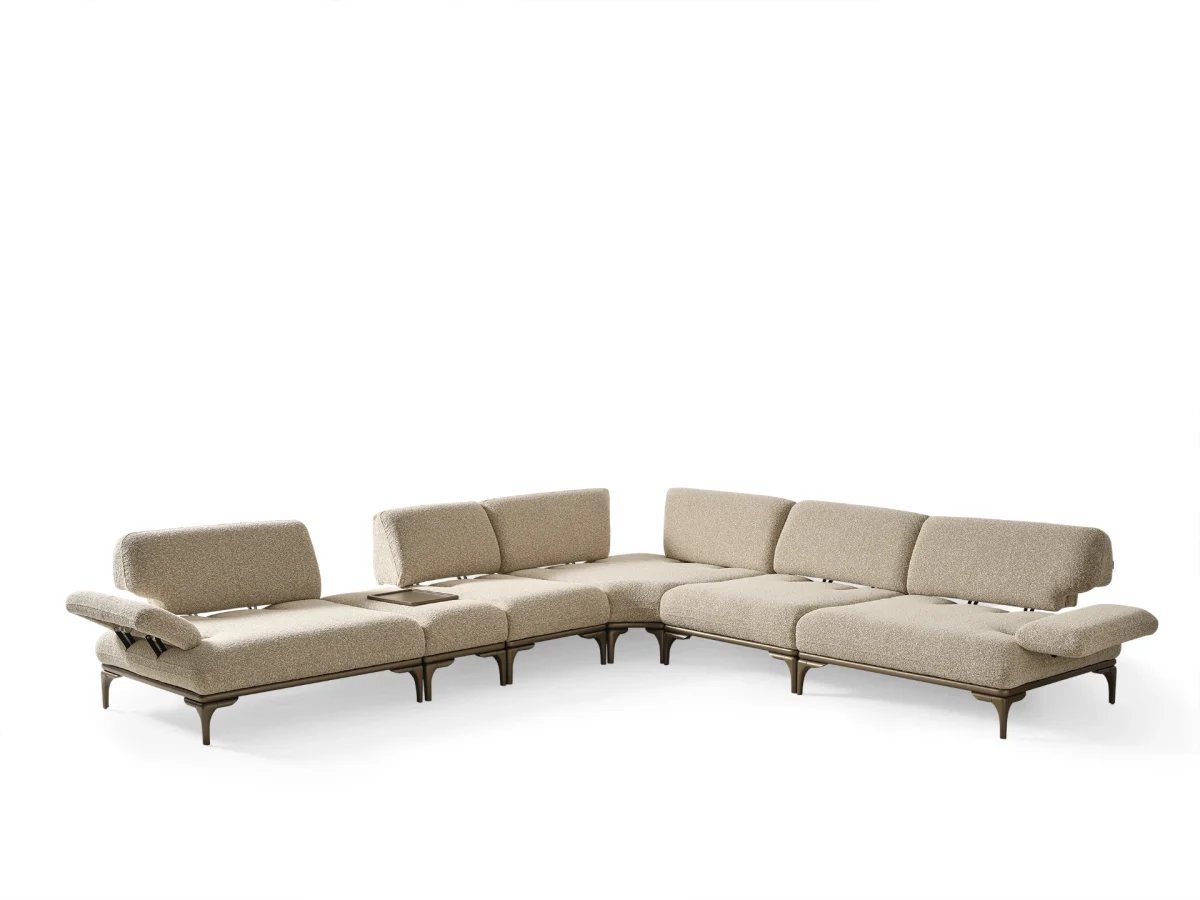 The Bolis Corner Sofa redefines the modern living space. With its unique texture and fabric, it offers a sophisticated modular solution for contemporary European homes.