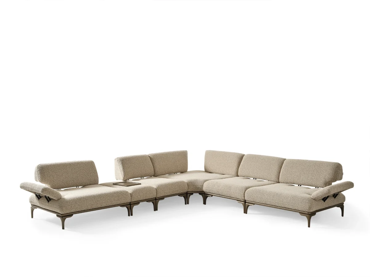 The Bolis Corner Sofa redefines the modern living space. With its unique texture and fabric, it offers a sophisticated modular solution for contemporary European homes.