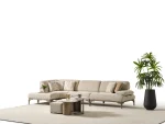 The Bolis Corner Sofa redefines the modern living space. With its unique texture and fabric, it offers a sophisticated modular solution for contemporary European homes.