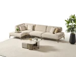 The Bolis Corner Sofa redefines the modern living space. With its unique texture and fabric, it offers a sophisticated modular solution for contemporary European homes.