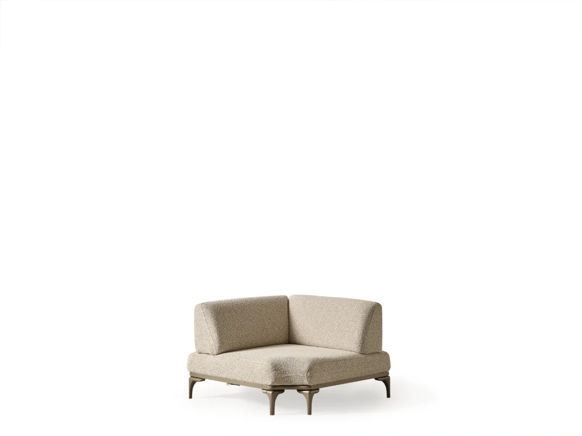 The Bolis Corner Sofa redefines the modern living space. With its unique texture and fabric, it offers a sophisticated modular solution for contemporary European homes.
