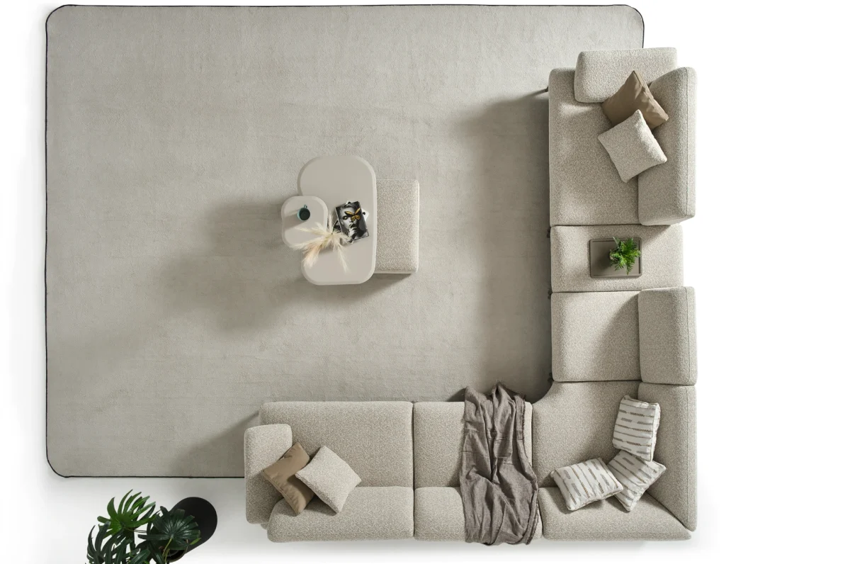 The Bolis Corner Sofa redefines the modern living space. With its unique texture and fabric, it offers a sophisticated modular solution for contemporary European homes.