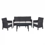 Breus Lounge Set 3 Seater Anthracite Outdoor Balcony Garden Restaurant Cafe
