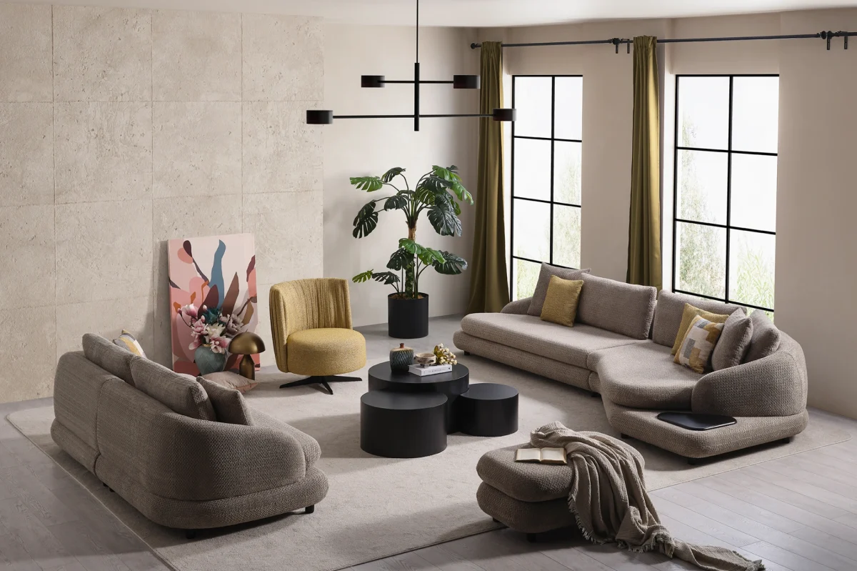 Transform your living space with the Cloud Sofa Set. It features organic shapes, stylish upholstery, and a modular design that adapts to your lifestyle and comfort needs.