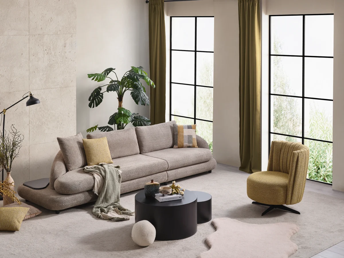 Transform your living space with the Cloud Sofa Set. It features organic shapes, stylish upholstery, and a modular design that adapts to your lifestyle and comfort needs.