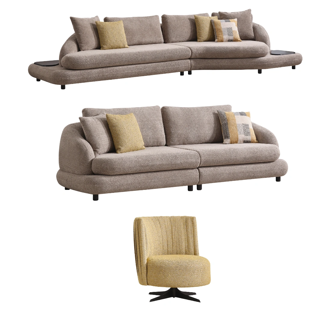 Cloud Sofa Set SofaTurkey Modern Contemporary modular seating luxury turkish furniture f Transform your living space with the Cloud Sofa Set. It features organic shapes, stylish upholstery, and a modular design that adapts to your lifestyle and comfort needs.