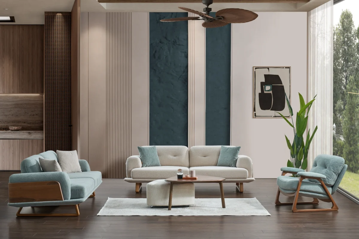 The Echo Sofa Set redefines modern comfort with its details and soft upholstery. It's the perfect centerpiece for sophisticated, minimalist homes.