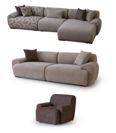 Elegante L Corner Sofa Set