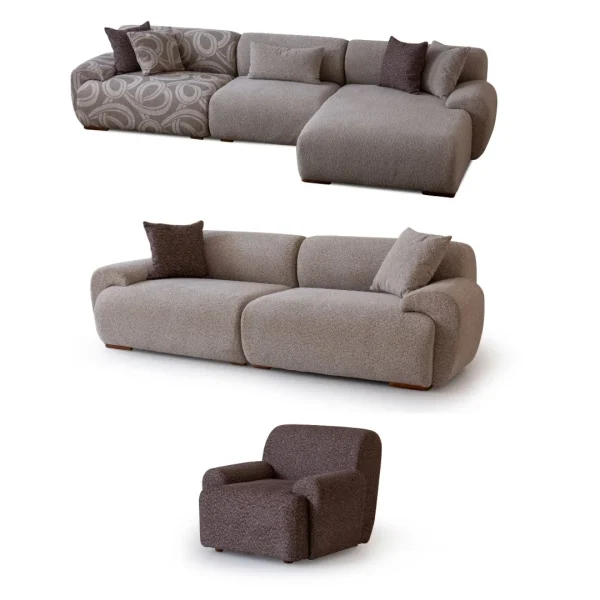 Elegante L Corner Sofa Set