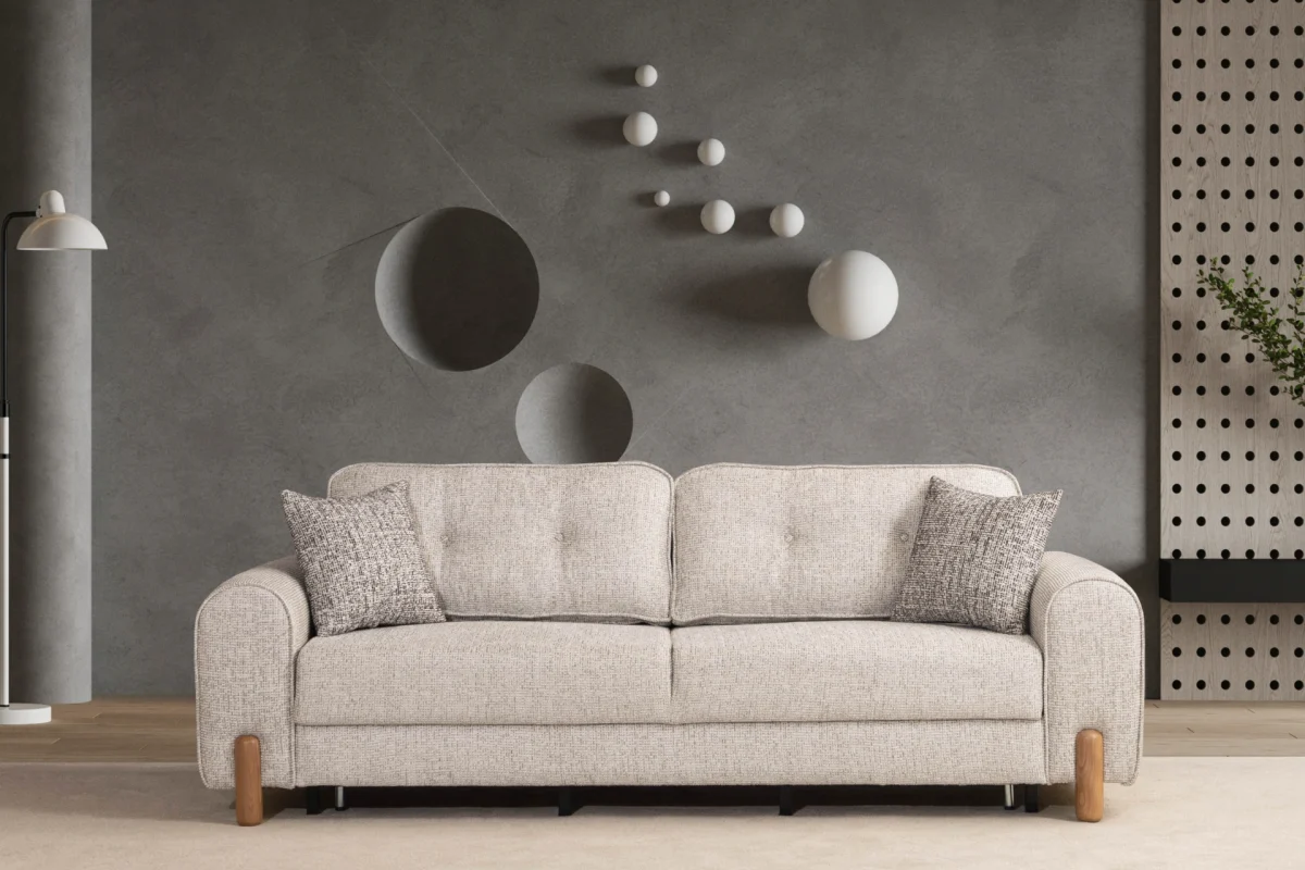 The Elina Sofa combines a simple and minimalist silhouette with rich tactile textures. With its ergonomic support and natural details, it creates the perfect focal point for any modern European home.