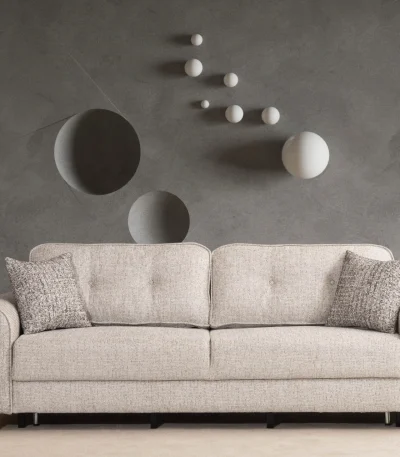 The Elina Sofa combines a simple and minimalist silhouette with rich tactile textures. With its ergonomic support and natural details, it creates the perfect focal point for any modern European home.