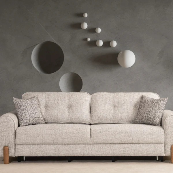 The Elina Sofa combines a simple and minimalist silhouette with rich tactile textures. With its ergonomic support and natural details, it creates the perfect focal point for any modern European home.