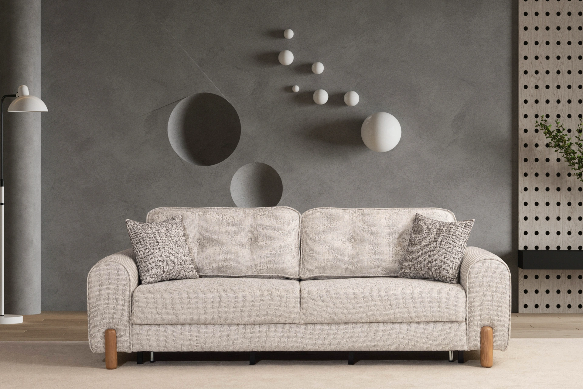 Elina Sofa SofaTurkey Modern Minimalist Luxury highquality modern Contemporary 11 The Elina Sofa combines a simple and minimalist silhouette with rich tactile textures. With its ergonomic support and natural details, it creates the perfect focal point for any modern European home.