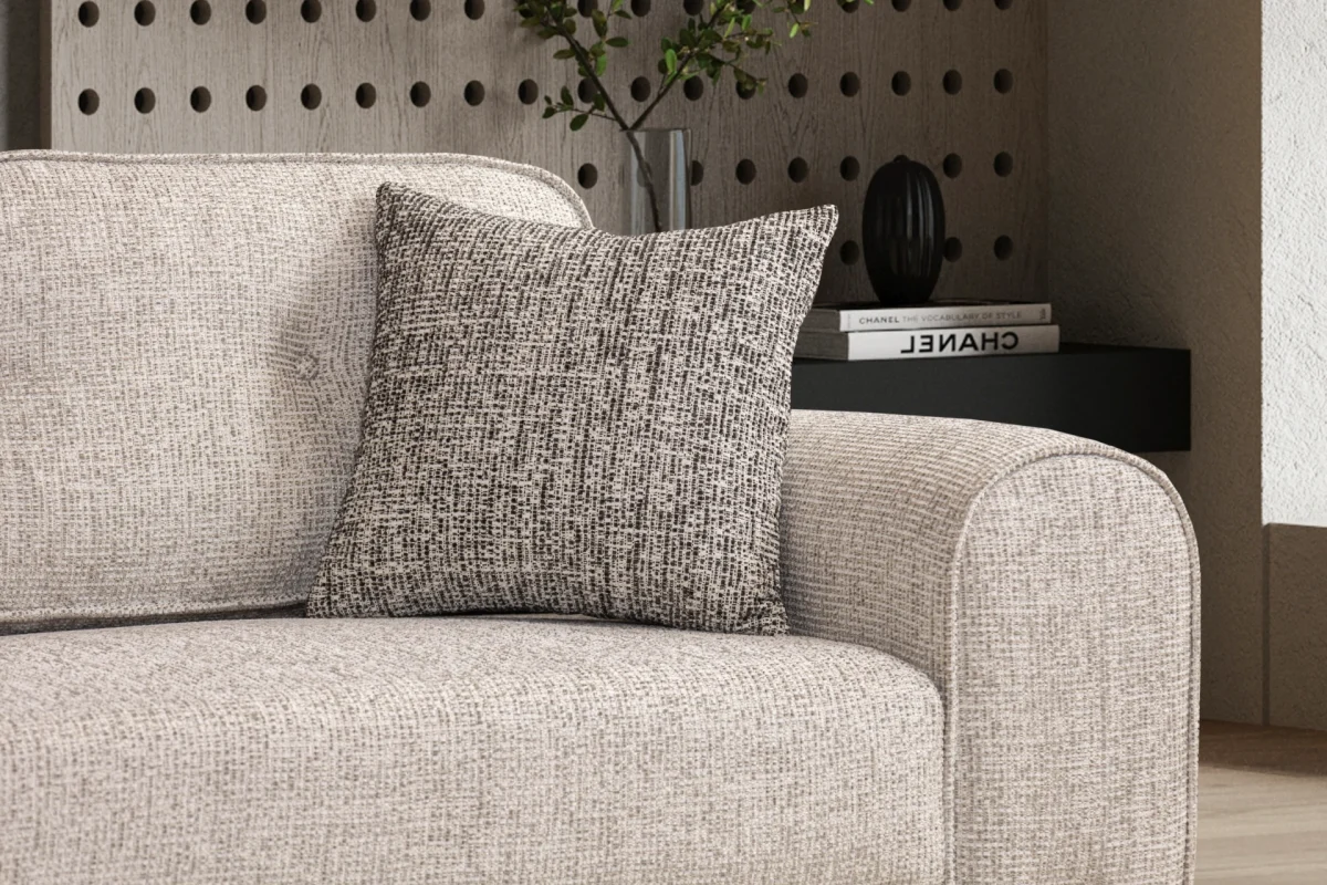 The Elina Sofa combines a simple and minimalist silhouette with rich tactile textures. With its ergonomic support and natural details, it creates the perfect focal point for any modern European home.