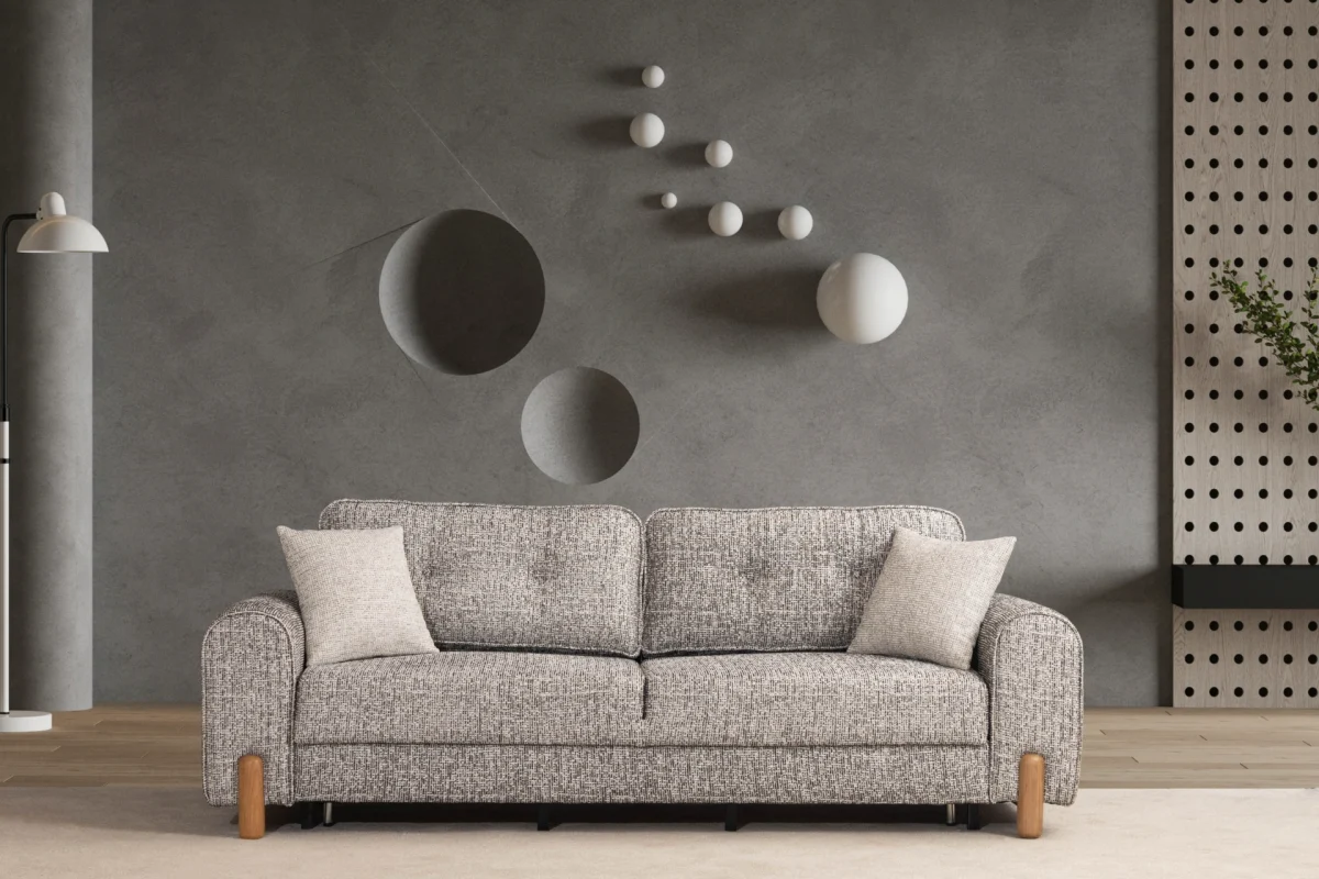 The Elina Sofa combines a simple and minimalist silhouette with rich tactile textures. With its ergonomic support and natural details, it creates the perfect focal point for any modern European home.
