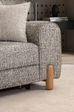 The Elina Sofa combines a simple and minimalist silhouette with rich tactile textures. With its ergonomic support and natural details, it creates the perfect focal point for any modern European home.