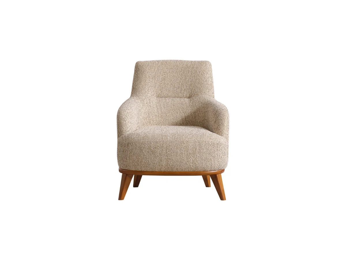 The Elysian Armchair combines organic curves with a comfortable texture. Designed for ultimate relaxation, this armchair brings a touch of modern Turkish craftsmanship to any European home.